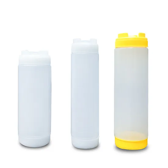 Botella exprimible Fifo de 16 oz, de PET/PP, para cocina, dispensador de ketchup, de grado alimenticio, rellenable, para salsa, especias, utensilios para especias.