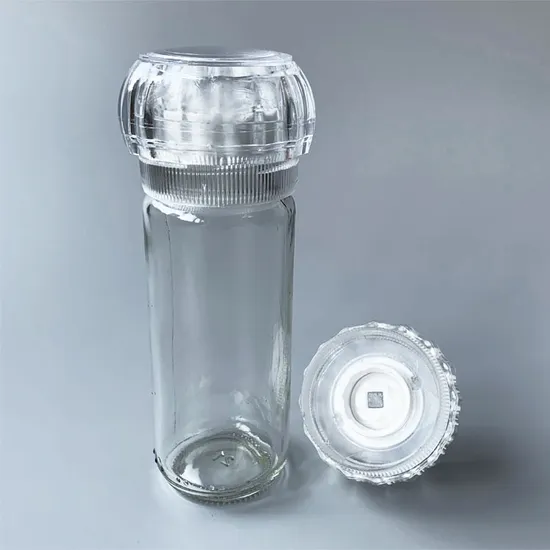 Molinillo de sal y pimienta de cerámica para camping, 100 ml, botella de sal del Himalaya