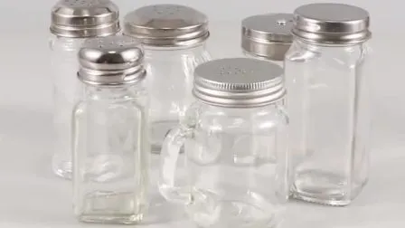 Botella de vidrio para especias con agitador de acero inoxidable